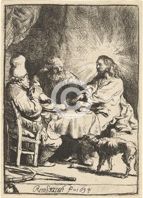 Christ at Emmaus: the Smaller Plate, 1634. Creator: Rembrandt Harmensz van Rijn.