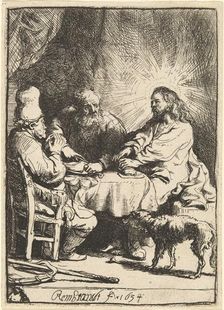 Christ at Emmaus: the Smaller Plate, 1634. Creator: Rembrandt Harmensz van Rijn