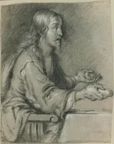 Christ at Emmaus Presenting the Bread, 1630/40. Creator: Bernardo Strozzi