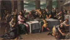 Christ at the house of Simon the Pharisee, c1590. Creator: Scarsellino (Scarsella); Ippolito (1551-1620)