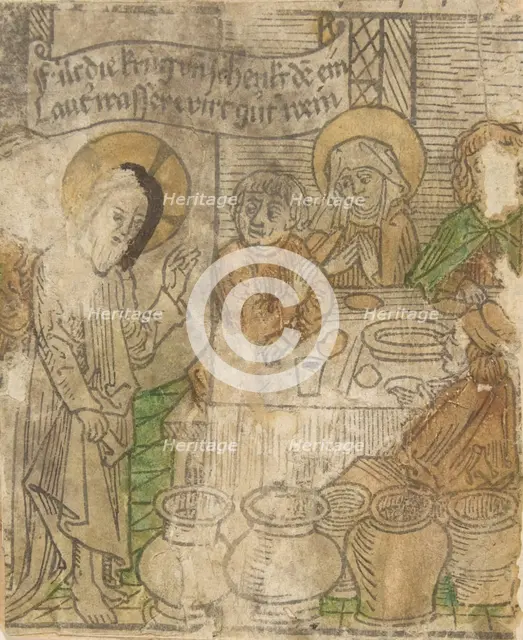 Christ at the Marriage of Cana (Schr. 136a), 15th century., 15th century. Creator: Anon.