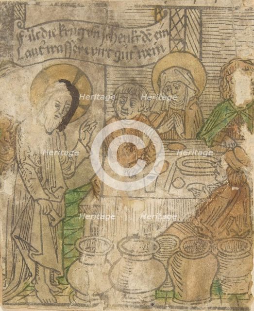 Christ at the Marriage of Cana (Schr. 136a), 15th century., 15th century. Creator: Anon.