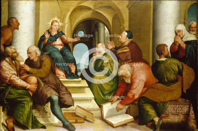 Christ among the Doctors, 1539. Artist: Jacopo Bassano il vecchio.