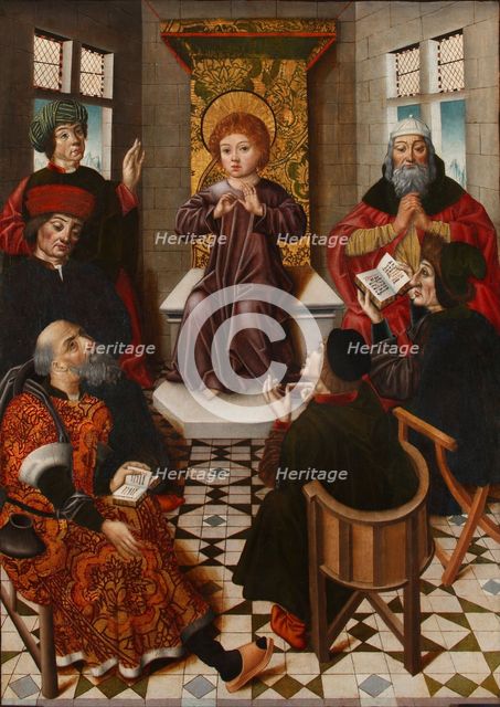 Christ among the Doctors. Artist: Cruz, Diego de la (active 1482-1500)