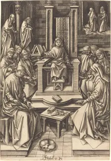 Christ Among the Doctors, c. 1490/1500. Creator: Israhel van Meckenem