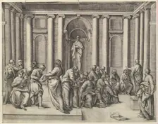 Christ among the Doctors, ca. 1540-45. Creator: Battista Franco Veneziano