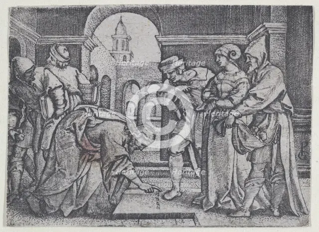 Christ and the Adulterous Woman. Creator: Georg Pencz.