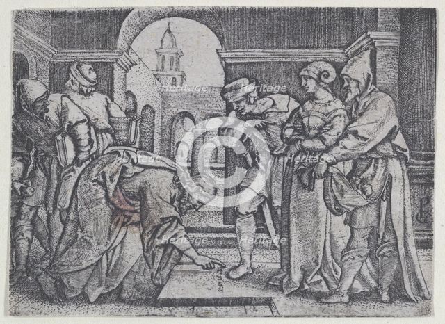 Christ and the Adulterous Woman. Creator: Georg Pencz.
