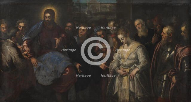 Christ and the Adulteress, 1575-1635. Creator: Domenico Tintoretto.
