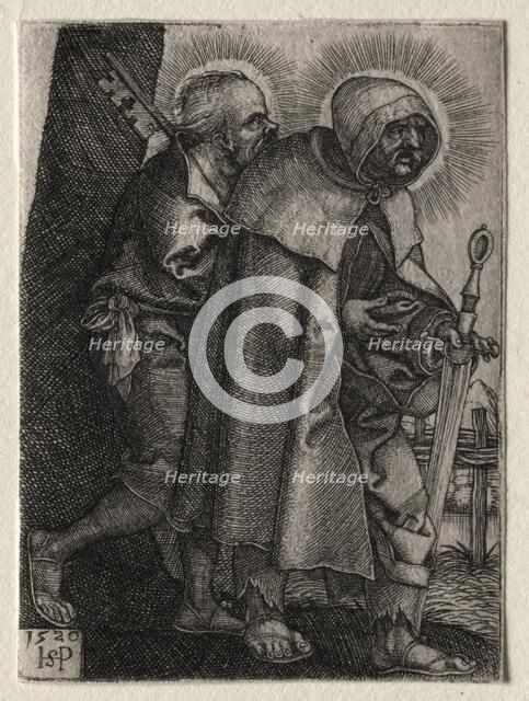 Christ and the Apostles: St. Peter and St. Paul, 1520. Creator: Hans Sebald Beham (German, 1500-1550).