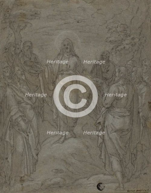 Christ and the Apostles (recto); Sketch of a Nativity Scene (verso), n.d. Creator: Unknown.