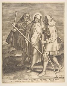 Christ and the Disciples on the Way to Emmaus, 1571. Creator: Philip Galle