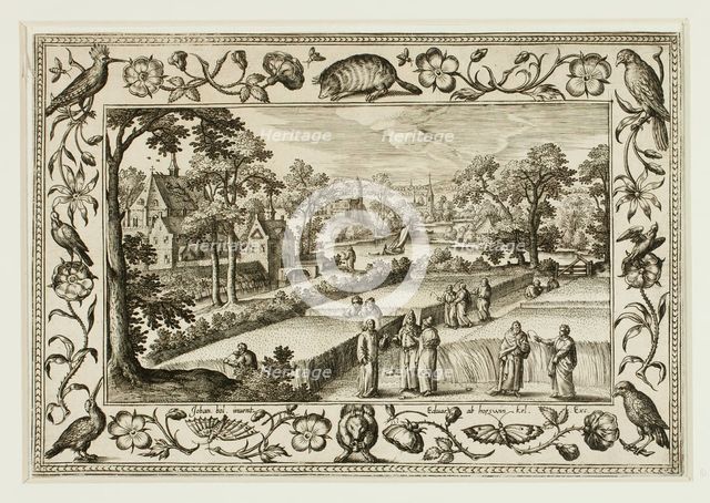 Christ and the Disciples in the Field, from Landscapes with Old and New Testament Scenes and..., 158 Creator: Adriaen Collaert.