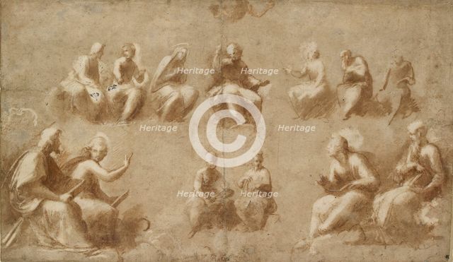 Christ and the Saints in Glory (Study for the Disputa), early 16th century. Artist: Raphael.