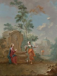 Christ and the Samaritan woman at the well, c1760. Creator: Norbert Grund