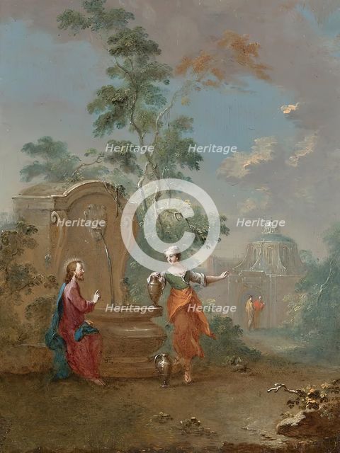 Christ and the Samaritan woman at the well, c1760. Creator: Norbert Grund.