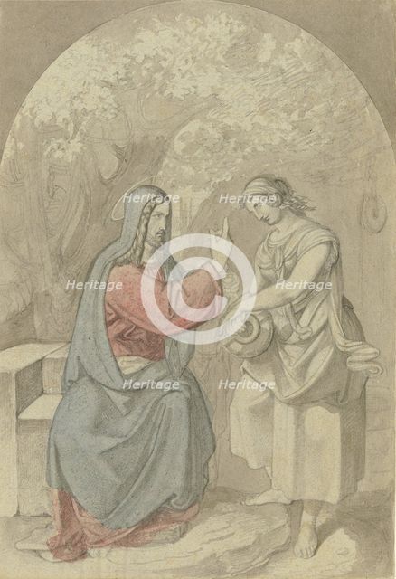 Christ and the Samaritan woman at the well. Creator: Ferdinand Fellner.