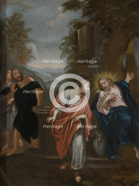 Christ and the Samaritan woman, unknown date. Creator: Anon.