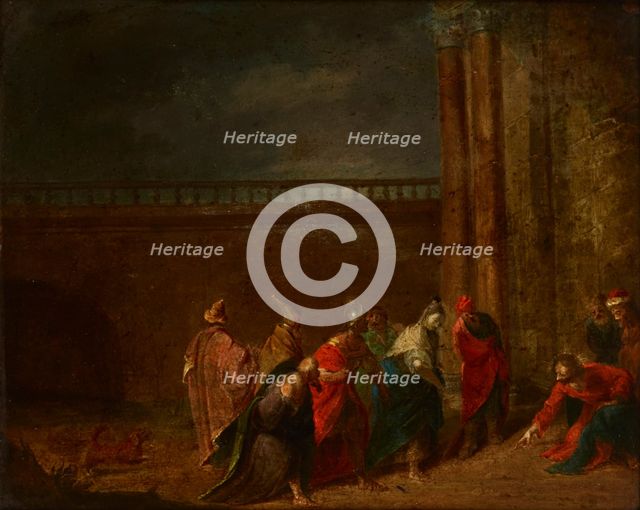 Christ and the Woman Cught in Adultery with Pharisees, 18th century. Creator: Unknown.
