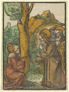Christ and the Woman of Canaan, from Das Plenarium, 1517. Creator: Hans Schäufelein the Elder