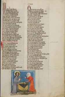 Christ and the Woman of Samaria; Weltchronik, about 1400-1410. Creator: Unknown