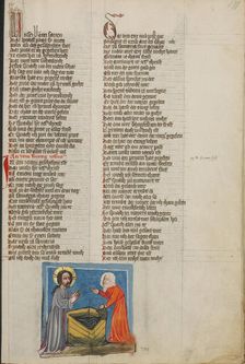 Christ and the Woman of Samaria; Weltchronik, about 1400-1410. Creator: Unknown