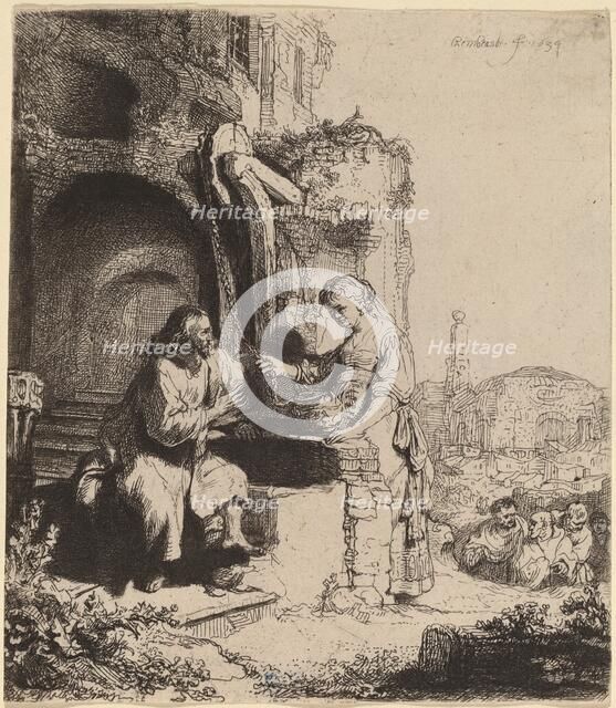 Christ and the Woman of Samaria Among Ruins, 1634. Creator: Rembrandt Harmensz van Rijn.
