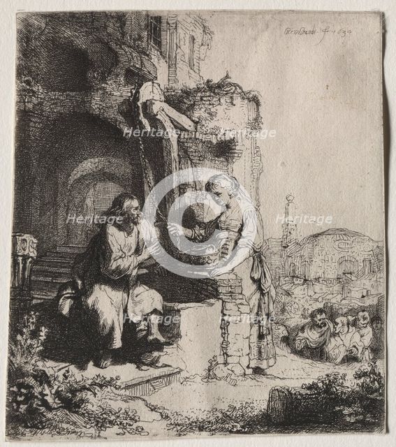 Christ and the Woman of Samaria Among Ruins, 1634. Creator: Rembrandt van Rijn (Dutch, 1606-1669).