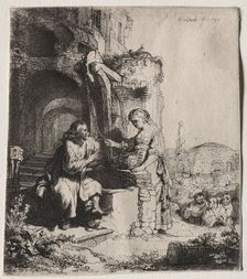Christ and the Woman of Samaria Among Ruins, 1634. Creator: Rembrandt van Rijn (Dutch, 1606-1669)