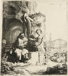 Christ and the Woman of Samaria among Ruins [John 4:5-20], 1634. Creator: Rembrandt Harmensz van Rijn