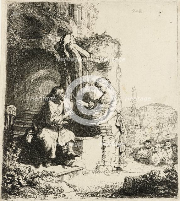 Christ and the Woman of Samaria among Ruins [John 4:5-20], 1634. Creator: Rembrandt Harmensz van Rijn.