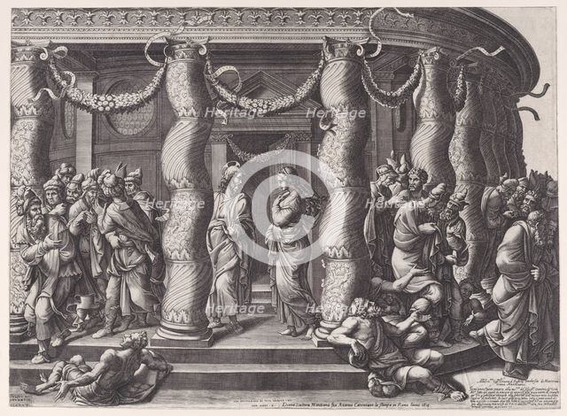 Christ and the woman taken in adultery, 1575 (republished 1613). Creator: Diana Mantuana.