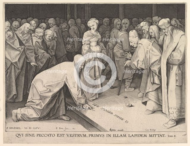 Christ and the Woman Taken in Adultery, 1579. Creator: Pieter Perret.