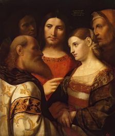 Christ and the Woman Taken in Adultery, 1510. Creator: Jacopo Palma il Vecchio