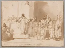 Christ and the Woman Taken in Adultery, 1650/74. Creator: Gerbrand van den Eeckhout