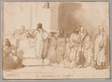 Christ and the Woman Taken in Adultery, 1650/74. Creator: Gerbrand van den Eeckhout