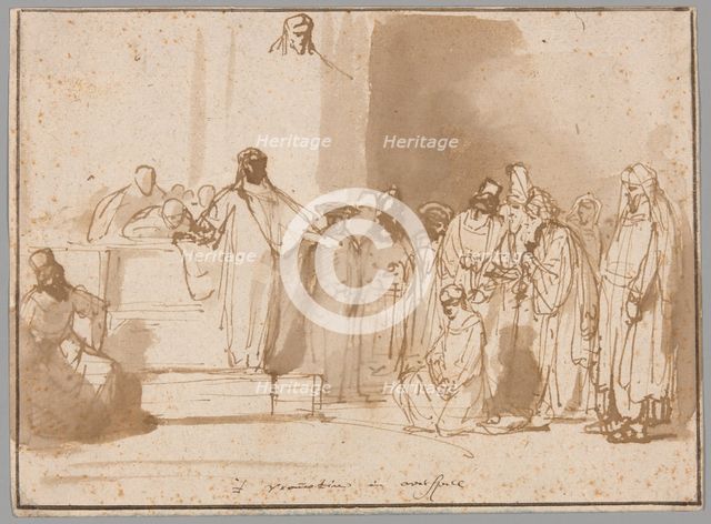 Christ and the Woman Taken in Adultery, 1650/74. Creator: Gerbrand van den Eeckhout.