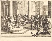 Christ and the Woman Taken in Adultery, 1635. Creator: Jacques Callot