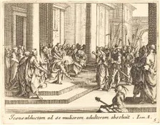 Christ and the Woman Taken in Adultery, 1635. Creator: Jacques Callot