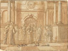 Christ and the Woman Taken in Adultery, 16th century. Creator: Unknown