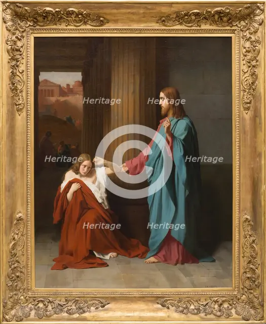 Christ and the Woman Taken in Adultery, 1842. Creator: Emile Signol.