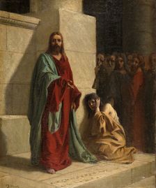 Christ and the Woman Taken in Adultery, 1869. Creator: Domenico Morelli
