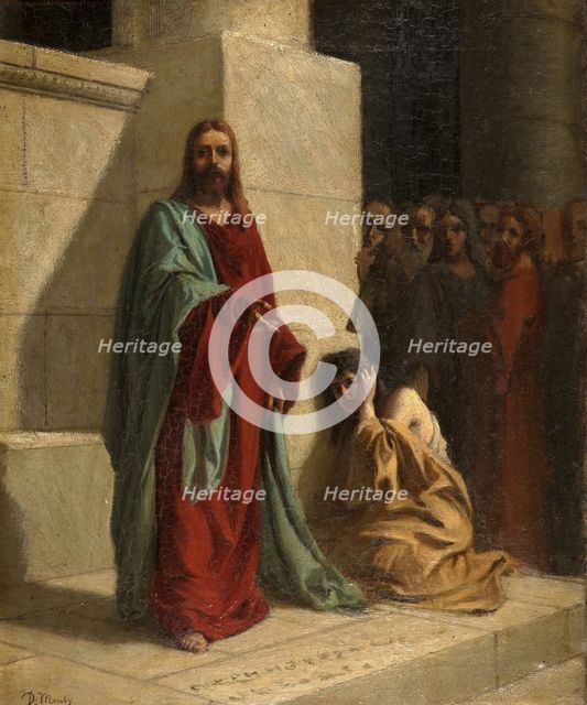 Christ and the Woman Taken in Adultery, 1869. Creator: Domenico Morelli.