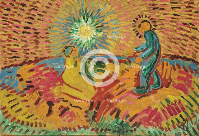 Christ and the Woman Taken in Adultery, 1912. Creator: Morgner, Wilhelm (1891-1917).