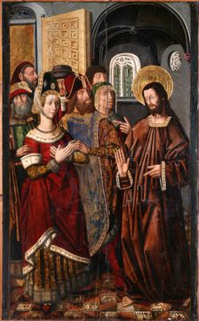 Christ and the Woman Taken in Adultery, c1470-1480. Creator: Jiménez (Ximénez), Miguel (active 1462-1505)