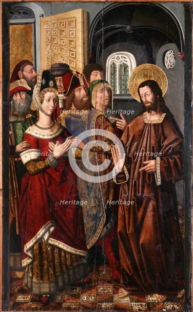 Christ and the Woman Taken in Adultery, c1470-1480. Creator: Jiménez (Ximénez), Miguel (active 1462-1505).