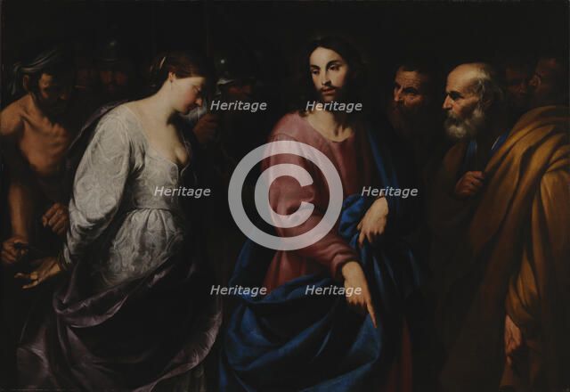 Christ and the Woman Taken in Adultery, c.1630. Creator: Vaccaro, Andrea (1604-1670).