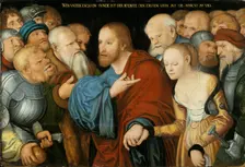 Christ and the Woman taken in Adultery, mid-16th century. Creator: Workshop of Lucas Cranach the Elder