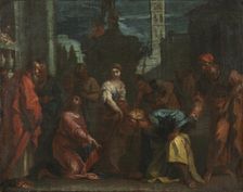 Christ and the Woman Taken in Adultery, mid 1700s. Creator: Sebastiano Ricci (Italian, 1659-1734), follower of