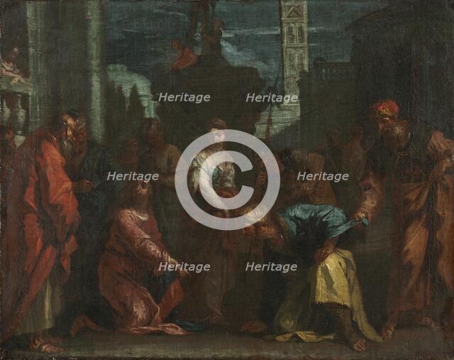 Christ and the Woman Taken in Adultery, mid 1700s. Creator: Sebastiano Ricci (Italian, 1659-1734), follower of.